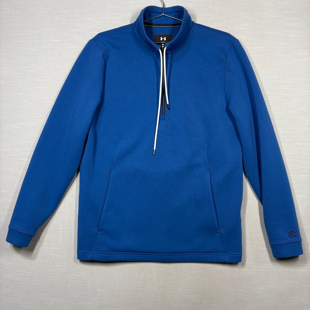 Under Armour Steph Curry Mock 1/2 Zip Golf Range Unlimited Men Medium Blue